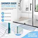 Bathroom Shower Glass Door Bottom Seal, 2PCS 36 Inch Clear PVC Seal Strip with Drip Rail for 1/4"(6mm) Thick Framless Glass Door, to Stop Water Leakage