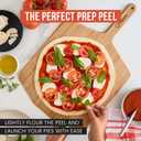 Chef Pomodoro Wooden Pizza Peel 14 inch, Homemade Wood Pizza Paddle, Board with with Handle, Indoor and Outdoor Oven Accessories, Spatula Gourmet Prep Shovel for Launching and Serving Pies and Bread