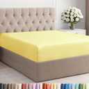 Full Fitted Bed Sheet - Bottom Single Fitted Sheet Only - Ultra-Soft Hotel Luxury Bedding w/ 8-16 Inch Deep Pockets - Breathable, Cooling & Wrinkle Free - Easy-Care, Fade & Shrink Resistant - Yellow