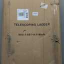 BOCOM 14.5 FT Aluminum Telescoping Ladder, Lightweight Multi-Purpose Collapsible Extension with 2 Triangle Stabilizers, Heavy Duty 330 lbs Max Capacity, Ideal for Home, RV, and Outdoor Work Black