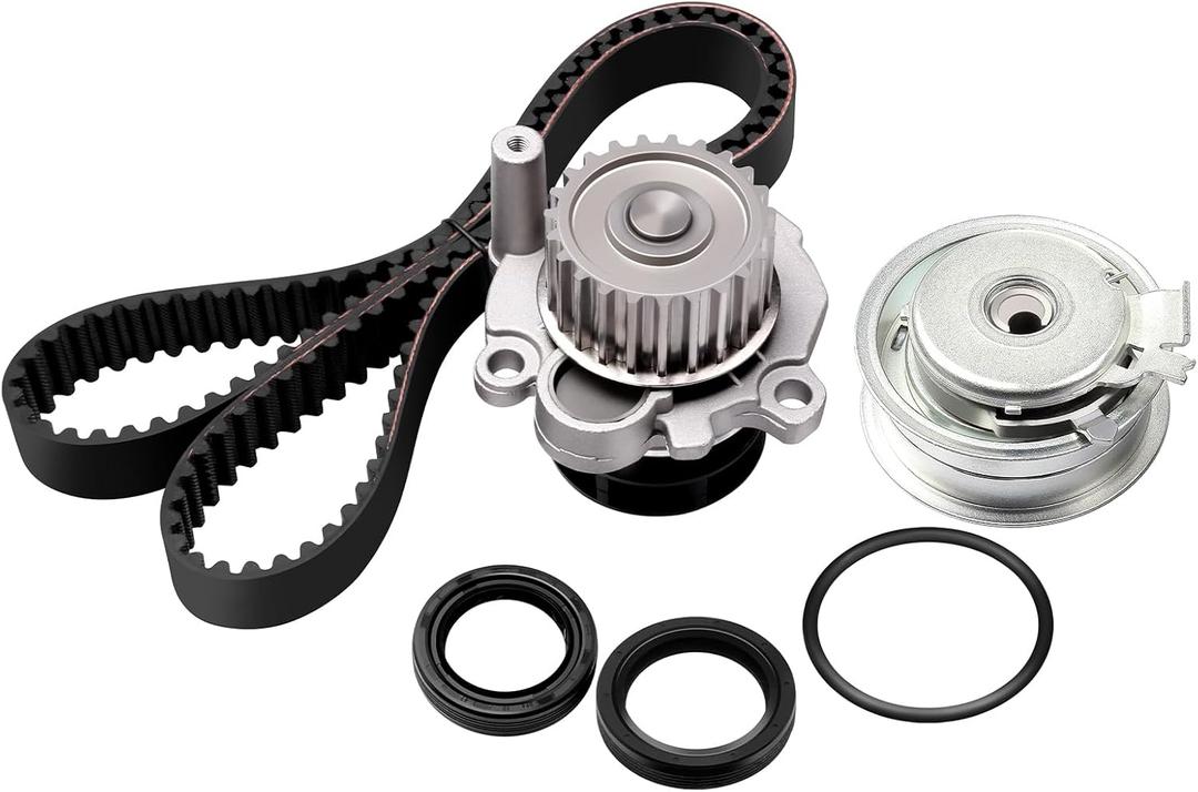 OCPTY Timing Belt Kit with Water Pump Replacement 1999-2005 For Volkswagen Beetle l4 2.0L For Golf l4 2.0L 1999-2005 For Volkswagen For Jetta l4 2.0L Replaces TBK296 WP9020 WP180-2220