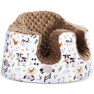 BOMOLOUR Seat Cover Compatible with Bumbo and Nuby Seat, Removable Breathable Baby Floor Seat Cover for Boys and Girls, Seat Not Included (Brown Farm)