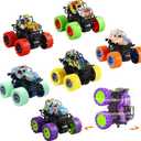 SUNPROUND 6Pcs Mini Monster Trucks Bulk Pack  Friction Push & Go Toy Cars for Kids Boys & Girls, Car Party Favors, Birthday Gifts, Classroom Prizes, Goodies Bag Stuffers