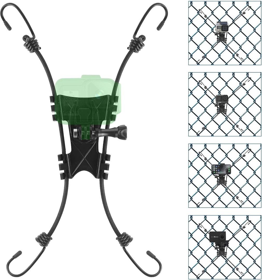 Net/Fence Mount Camera Backstop Compatible with GoPro Action Cameras and One X2,Smart Phones,Mevo Start, and Other Action Cameras for Softball, Tennis,Baseball, and Football Games Recording