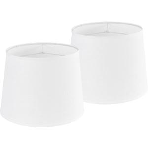White Texture Lamp Shades Set of 2 Drum Lampshades Replacemnt for Table Lamps Floor Lamps-11"Top  13" Bottom  10" High(Spider),Required Assembly-Modern Table Lamps for Bedrooms-By GO&SO