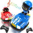 2 Pack Cute Cartoon Remote Control Bumper Car for Toddlers-Mini RC Cars with Light & Sound & 360Rotating-Race car Toys for 3 4 5 6Year Old Boys Girls Kids-Christmas Birthday Gifts