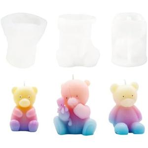 YRIHJIXQ 2Pcs Bear Resin Molds Silicone Molds for Resin Candle Marking Mold Animal Moulds