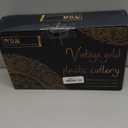 N9R 300pcs Gold Plastic Silverware Dinnerware Flatware- Heavyweight Plastic Cutlery Set, 100 Forks, 100 Spoons, 100 Knives, Gold Utensils for Party, Thanksgiving, Christmas