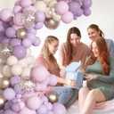 Ouddy Party Dusty Purple Balloon Arch Garland Kit, Different Sizes 18 12 10 5Inch Purple Pink Lavender Sand Rose Gold Metal Confetti Balloon for Bridal Baby Shower Wedding Birthday Party Decoration