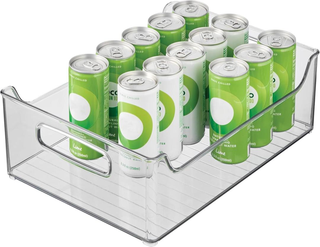 iDesign Stackable Storage Bin with Handles for Pantry or Fridge, Clear, Made in USA