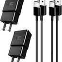 for Samsung Fast Charging Cord Type C Charger USB Wall Charger Block Samsung Fast Charger for Galaxy A55 A54 A56 A15 A14 A16 A25 A35 C55 S8 S9 S10 S20 S21 S22 S23 S24 S25 Plus/Ultra/FE,Note 20/10/9/8