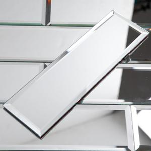 Diflart Peel and Stick Mirror Backsplash Tiles, Silver, 3x10 Inch, Beveled Mirror Subway Tiles for Kitchen Backsplash Bathroom Wall, Pack of 24 Pcs