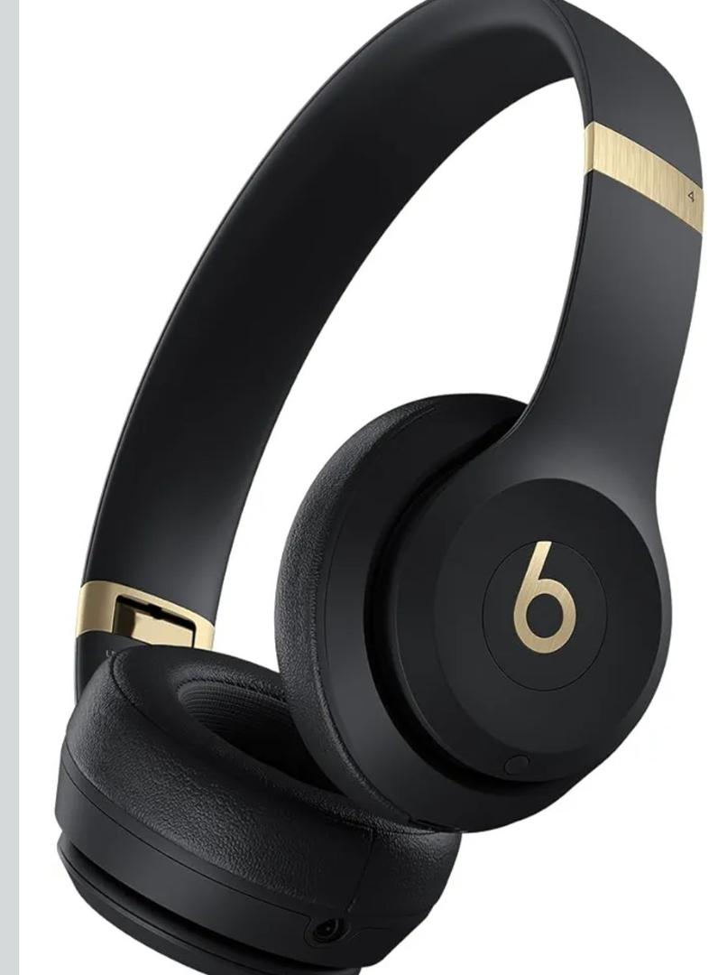 Beats Solo 4 - Wireless On-Ear Bluetooth Headphones, Up to 50-Hour Battery Life, Ultra-Lightweight Comfort, Powerful and Balanced Sound, Apple & Android Compatible - Black & Gold