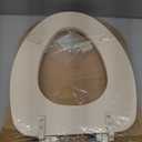 Mayfair Padded Toilet Seat, Cushioned Soft Vinyl over Wood Core Seat, Secure Hinges, Easy Clean, Made in USA, Elongated, Bone