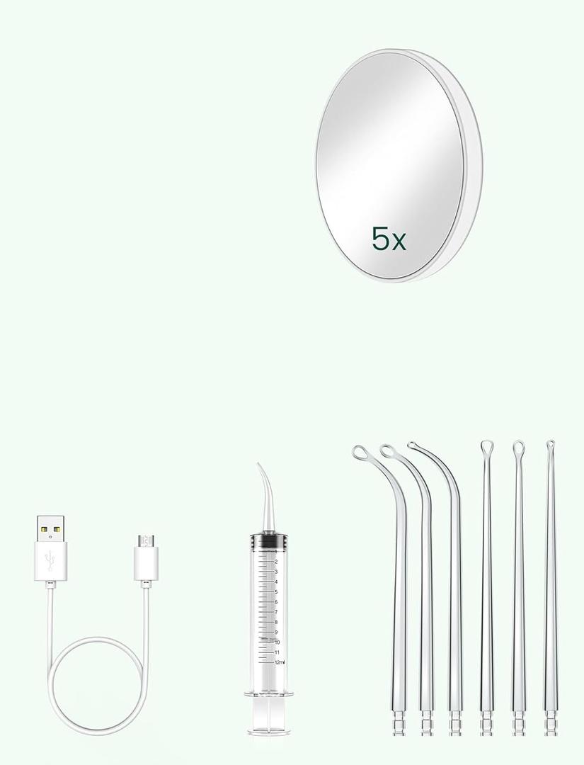 Attachments Set For Tonsil Stone Remover Extended LED Light Guiding Scoop Curved Tonsil Stone 