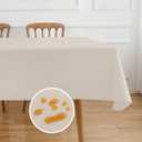 NLMUVW Vinyl Tablecloth with Flannel Backing 100% Waterproof Rectangle PVC Table Cloth Oil Proof Wipe Clean Table Cover for Dining Party Camping Outdoor, Champagne, 60 X 120 Inch