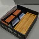 Intelitopia Complete Knife Sharpening Stone Set  Dual Grit Whetstone 400/1000 3000/8000 Knife Sharpener with Leather Strop, Flattening Stone, Bamboo Base, 3 Non-slip Rubber Bases & Angle Guide