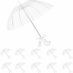 20 Pack Clear Umbrella Bulk, Bulk Umbrellas for Wedding, Transparent POE Auto Open Rain Umbrellas with Stainless Steel Frame, Large Canopy for Wedding Photography & Outdoor Events and Parties