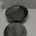 FLOWERCAT 100PCS Black Plastic Plates - Heavy Duty Black Disposable Plates for Halloween Party/Birthday/Wedding/Father's Day- serve 50guests 10 inch and 7 inch Set