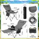 Karenhi 2 Set Reclining Beach Chair with Umbrella for Adult Folding Camping Chair with Foot Rest Adjustable Clamp Canopy Shade for Outdoor Patio Travel Beach Fishing Picnic(Grey), 60.63 inches x 21.26 inches x 35.04 inches
