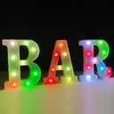 Colorful Marquee LED Letter Light - Lighting Letter Sign Night Light Party Home Wedding Bar Girls Room Decoration (Colorful A)