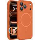 Miracase Magnetic for iPhone 17 Pro Max Case, Compatible with MagSafe, Integrated Silicone Camera Control Cover, 3.0mm Thicken Shockproof Drop Protection Phone Case for 17 ProMax, Orange