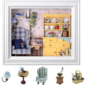 Flever Dollhouse Miniature DIY House Kit Creative Room with Furniture and Frame Type for Romantic Valentine's Gift (A Midsummer Afternoon)