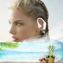 Open Ear Headphones,Bluetooth Wireless Earbuds,5.9g Ultra-Lightweight Sport Earphones with Mic for Running Cycling,Secure Fit for Small Ears (White)