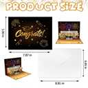 Graduation Card, 3D Pop-up MUSIC & LIGHTS 2026 Graduation Cards with Fireworks,graduation celebration school architectural,university master's,college,Middle School,classmate,teacher for gifts
