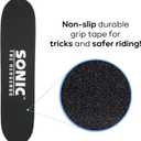 Voyager Skateboard with Printed Graphic Grip Tape - Great for Kids and Teens, Cruiser Skateboard with ABEC 5 Bearings, Durable Deck, Smooth Wheels, Sonic