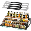 bealy 4-Tier Spice Rack Countertop Spice Rack Organizer for Cabinet, Expandable 16“-29” Spice Shelf Seasoning Organizer, Spice Organizer for Pantry, Slip-Resistant Design for Jars and Bottles