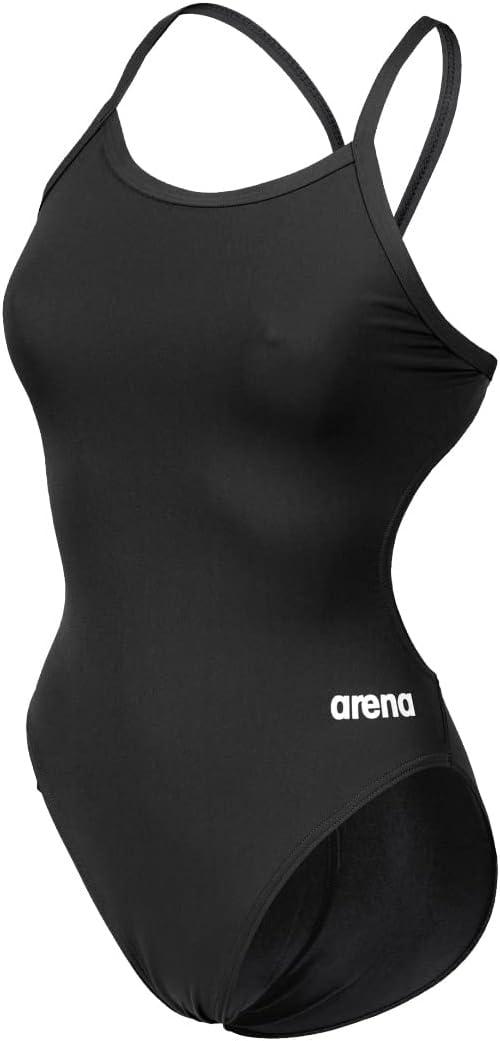 ARENA Women's Performance Solid Team Challenge Swimsuit (30, Black/White)