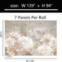 ASJ Peony Peel and Stick Wallpaper Mural, Vintage White Floral Beige