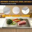 2Pcs L-Shaped Stainless Steel Cutting Board with Lip, 304 Metal Chopping Board Double-Sided Use, 27.5x19.6" & 15.7x11.8" Pastry Kneading Board for Meat Fruits Veggies Bread, Easy-Clean Dishwasher Safe, XXX-Large