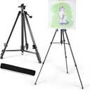 Artify Easel for Painting, Double-Tier Easel Stand, Adjustable Height from 22-61 Inches, Tripod for Painting and Display with Carrying Bag, 61 Inches, Black