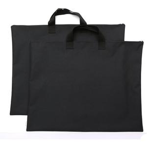600D Portfolio Waterproof With Handle And Zipper For Student and Artist 2-pack (Large, Black)