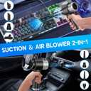 Handheld Car Vacuum Cleaner, 16000PA Hand Held Vacuum Portable Cordless, 2 in 1 Air Duster and Vacuum Cleaner with LED Light, Multi-Nozzles, 120W High Power Mini Vacuum for Home, Pet, Office