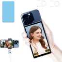 CP5 lite Selfie Monitor Screen iPhone 1080P Wireless Recording, 5 Magnetic Phone Vlog Selfie Monitor Screen Using Phone Rear Camera for TikTok,Compatible with iOS Android (Blue Case)