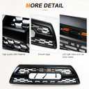 Front Grill Compatible With 4Runner 2006-2009 Matte Black Front Bumper Grille With Accessories/Letters/Amber Light Up