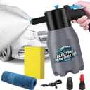 aokway Car Wash Kit Accessories Electric Foam Sprayer + Microfiber Drying Towel + Large Sponge, Car Wash Foam Spraye, car Washing Kit Supplies, Soap Foaming Pump Sprayer for Home Household Cleaning
