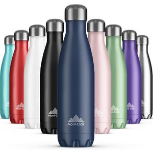 Mont-Clair Stainless Steel Water Bottle, Vacuum insulated - BPA Free, 12h Hot & 24h Cold Drinks, Metal Water Bottle 25 oz Leakproof, Ideal for Adult, Kids, Running - Dark Blue