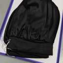 22 Momme 100% Real Mulberry Silk Bonnet for Sleeping Women, Large Hair Care Bonnet for Long Curly Hair, Double Layer Silk Wrap with Soft Elastic Band, Non-Slip Sleep Cap, Black+Purple