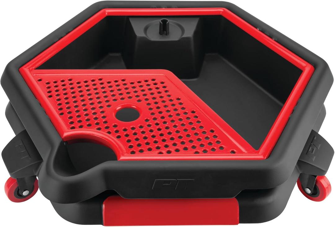 Performance Tool W4074 2 in 1 Drain Pan and Tool Caddy - Conveniently Collects Oil and Organizes Tools for Automotive Repairs