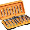 ORIA Screwdriver Kit, 42 in 1 Ratchet Screwdriver Set, Magnetic Precision Repair Tool Kit with DIY Rotatable Handle, 40 PCS Bits for Home Appliances, Bicycle Repair (Orange)
