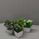 Der Rose 4 Pack Small Fake Plants Mini Artificial Faux Plants with Flowers for Home Room Farmhouse Bathroom Decor Indoor