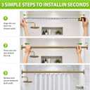 One-Piece Tension Curtain Rod 54-90 inch Brushed Gold Shower Curtain