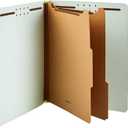 Amazon Basics Sturdy Pressboard Classification File Folders with Fasteners, Dividers, 2" Expansion for Documents Organization, 11.97 x 10.55 inch, Green, 10-Pack