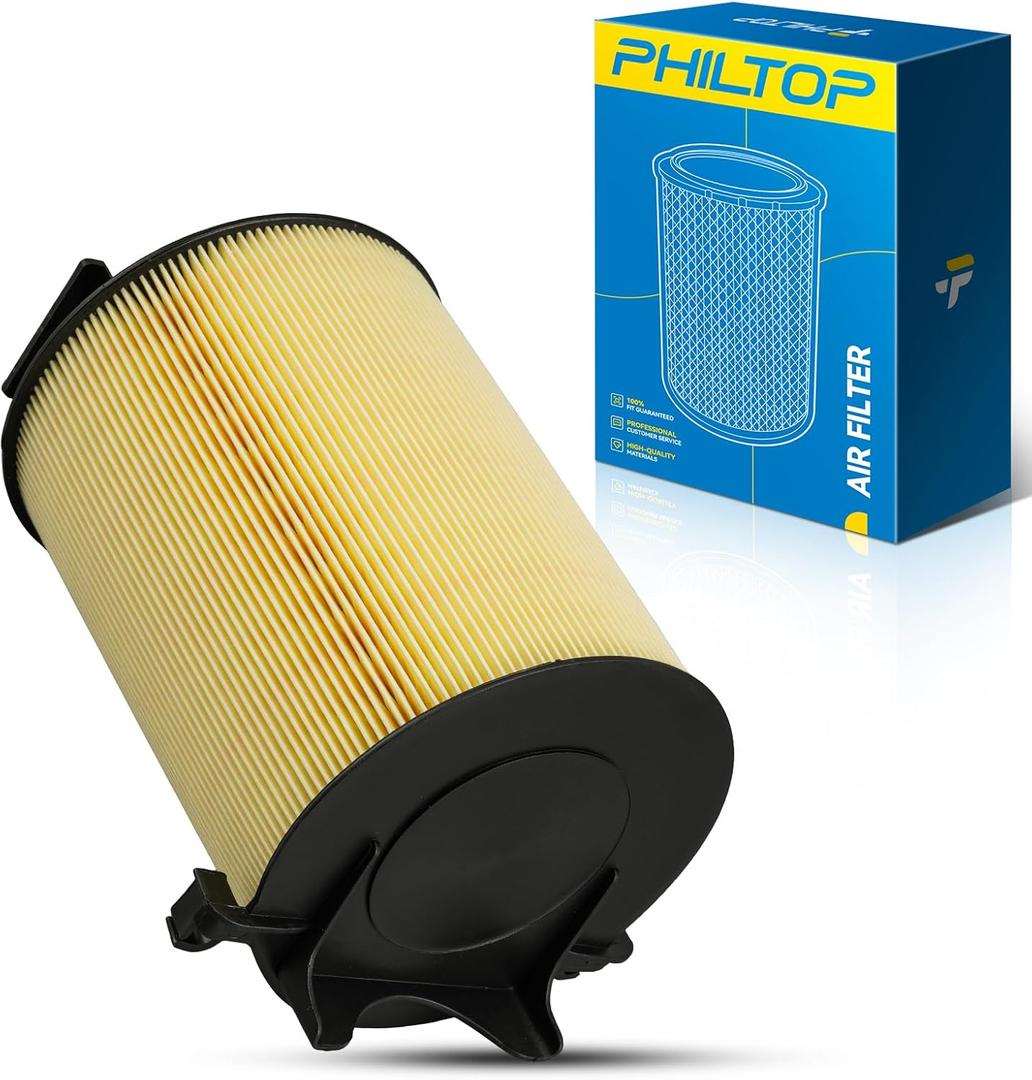 PHILTOP Engine air filter CA9800 Replacement for 2011-2015 Jetta 2.0L, RoundPlastisolAirFilter