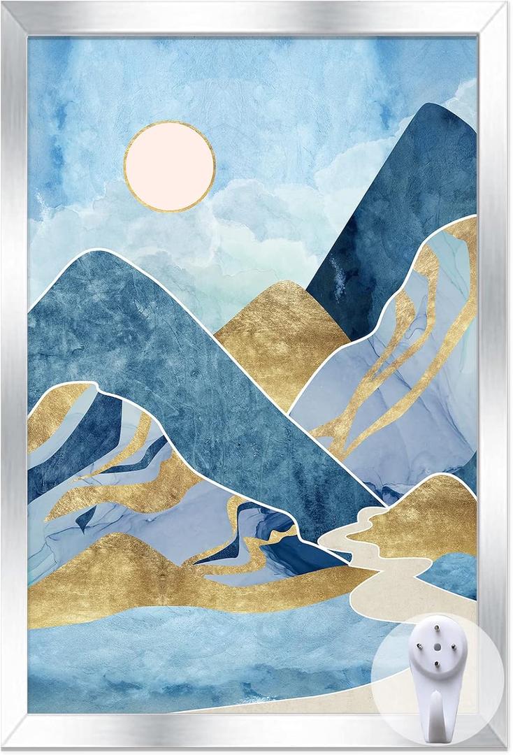 Silver Picture Frame, 12x18 Picture Frame for Photo Poster Canvas Certificate Document Display Horizontally or Vertically High Transparent Wall Gallery(Size 12 x 18 inches)