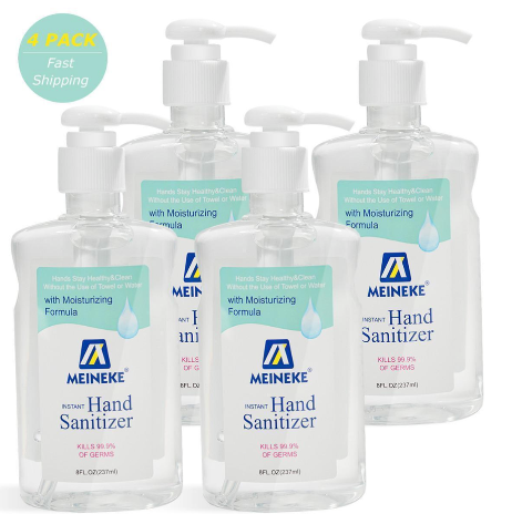 8 Fl. Oz. Advanced Hand Sanitizer Gel with 62% Alcohol Based,4 Pack